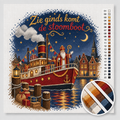 Zie ginds komt de stoomboot mit Dampfschiff — Kreuzstich-Set 1